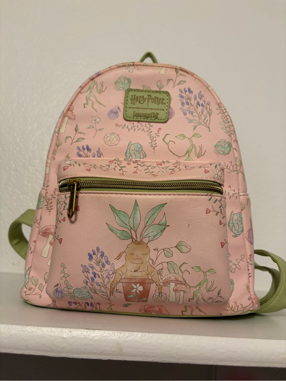 Loungefly Pink Mandrake Botanical Mini Backpack